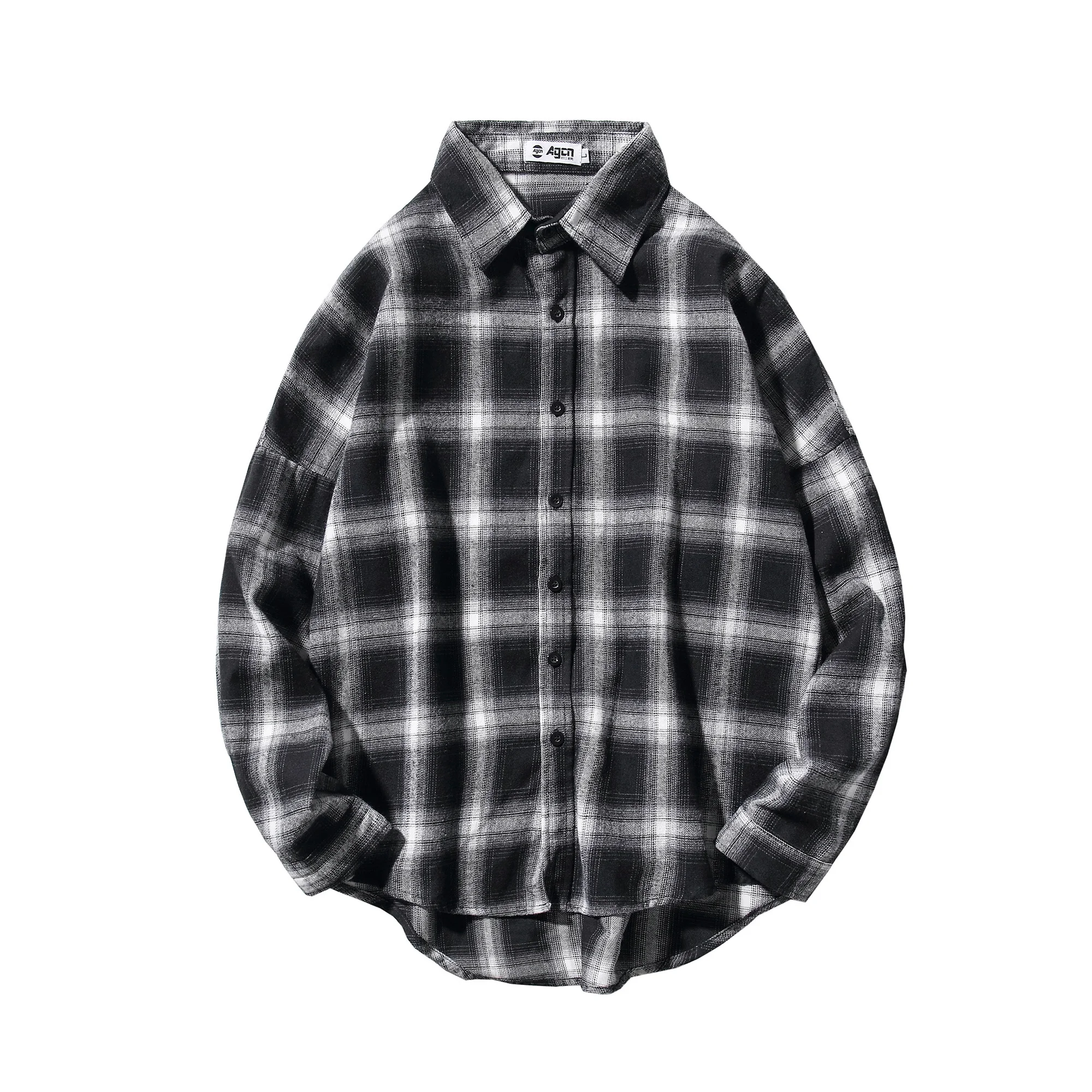 

2021 Vintage Plaid Shirts Women oversized shirts hombres rojo azul Camisas manga larga Female Blouse Tops plus size clothing