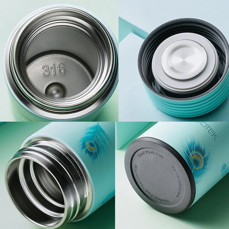 

Japanese Style Sakura Portable Thermos Insulated Cup 316 Stainless Steel Vacuum Thermos Travel Coffee Mug Cherry Blossom Tumbler