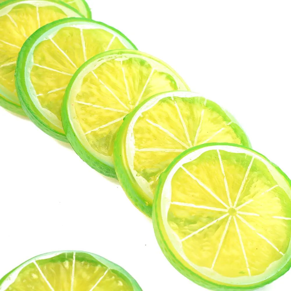 

10pcs New Artificial Plastic Lemon Slices Lifelike Decorative Fake Fruit New Post Gifts Decorative For Party Kitchen