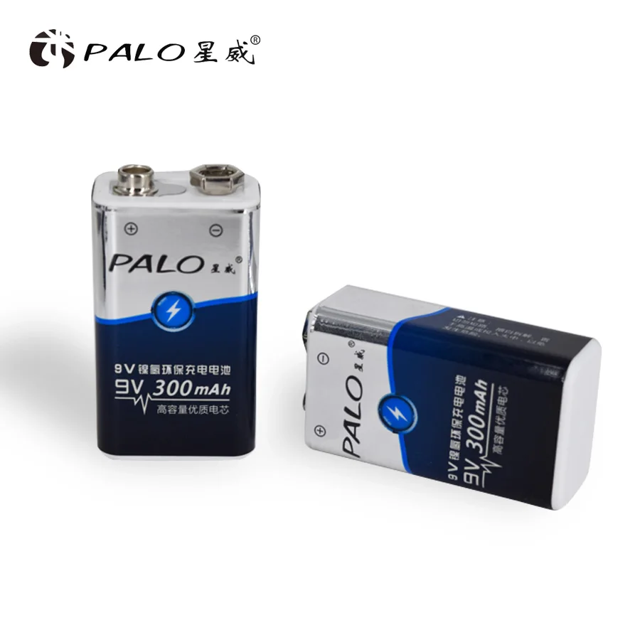 PALO Горячая 9v батарея 300 Высокая емкость 6 шт 9V батареи 6LR61 6F22 006p Nimh 300mah 9V аккумуляторная батарея для игрушечного пульта дистанционного управления