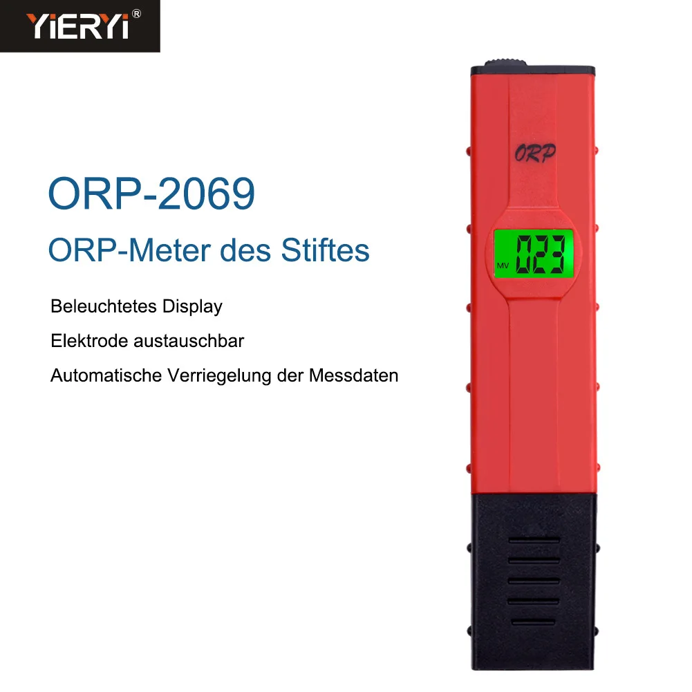 Yieryi ORP-2069 ЖК цифровой тип красная ручка тестер количество воды бассейн тестер ОВП метр с подсветкой для водорода генератор