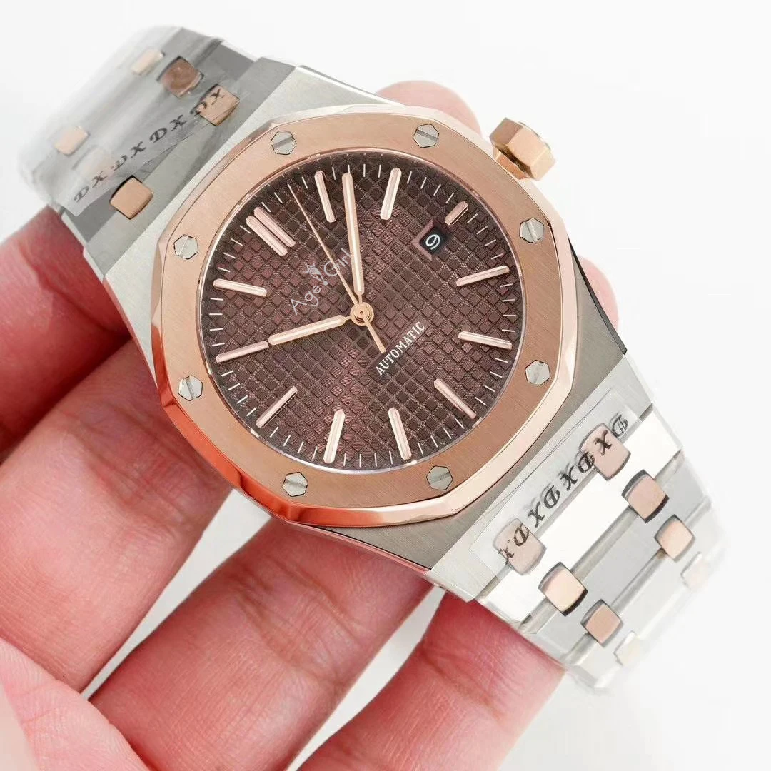 

Classic New Men Watch Stainless Steel Automatic Mechanical Sapphire Back See Through Black Blue Rose Gold Limited Sport AAA