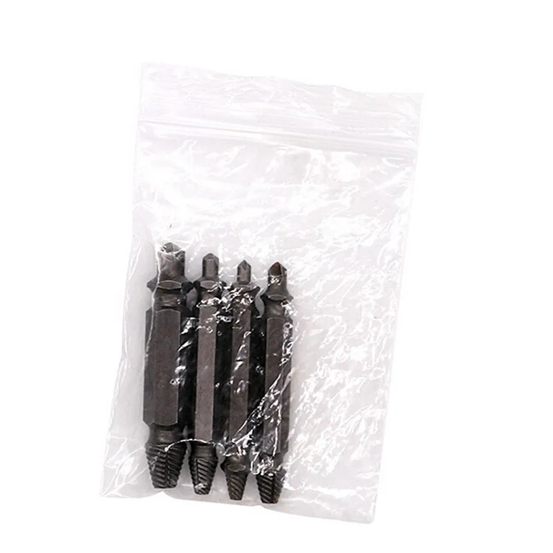 

JETTING 4Pcs Screw Extractor Drill Bits Guide Set Broken Damaged Bolt Remover Double Ended Damaged Screw Extractor 1# 2# 3# 4#