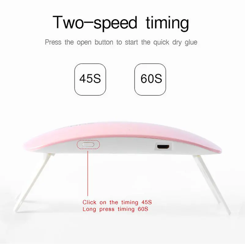 

6W Gel Lamp Mini LED Light Nail Light Portable Nail Lamp Nail Dryer USB Uv Lamp Professional Gel Nail Art Polish Machine Tool