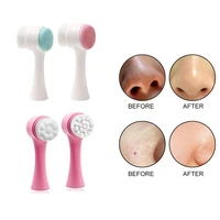 double sided silicone facial cleanser wash brush soft mild fiber face cleaning washing tool skin care tool