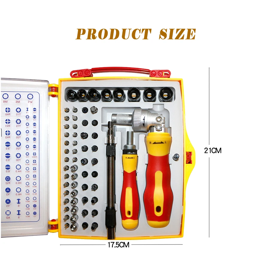 PARON 63 в 1 прецизионный храповик отвертка изолированный 50 CRV магнитные Биты Набор