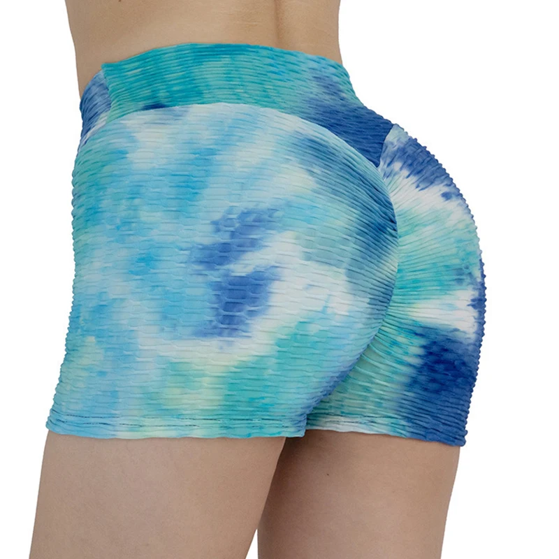 

Shi Nuoxuan tie-dye jacquard bubble pants running sports yoga fitness hip yoga pants shorts