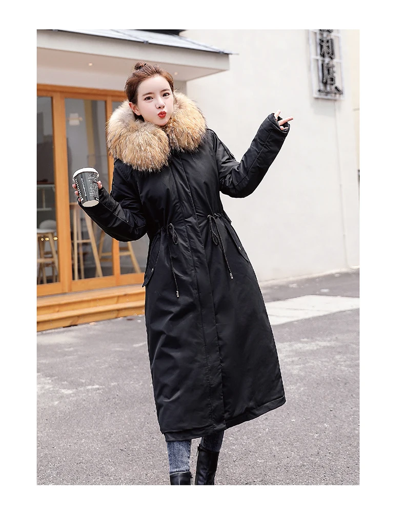 30 градусов зимняя одежда X-long parkas зимняя куртка женская меховая куртка с капюшоном Женское пальто с подкладкой из пуха Толстая зимняя куртка женская одежда