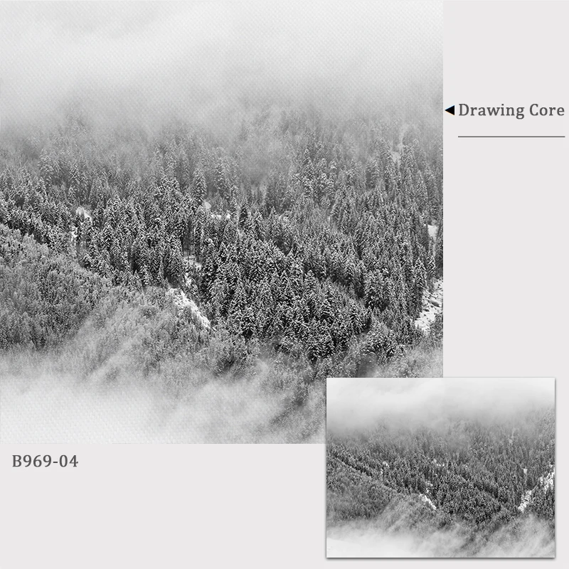 Черно-белый пейзаж с принтом листьев пальмы кактуса холст живопись лес море