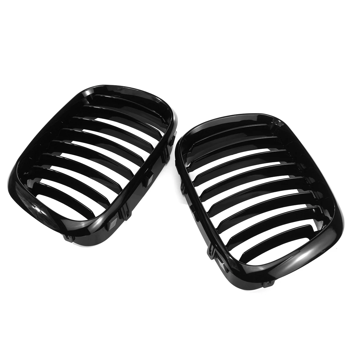 

2 PCS Glossy Black Single Dual Line Front Kidney Grill Grille Replacement For BMW E53 X5 pre-facelift 1999 2000 2001 2002 2003