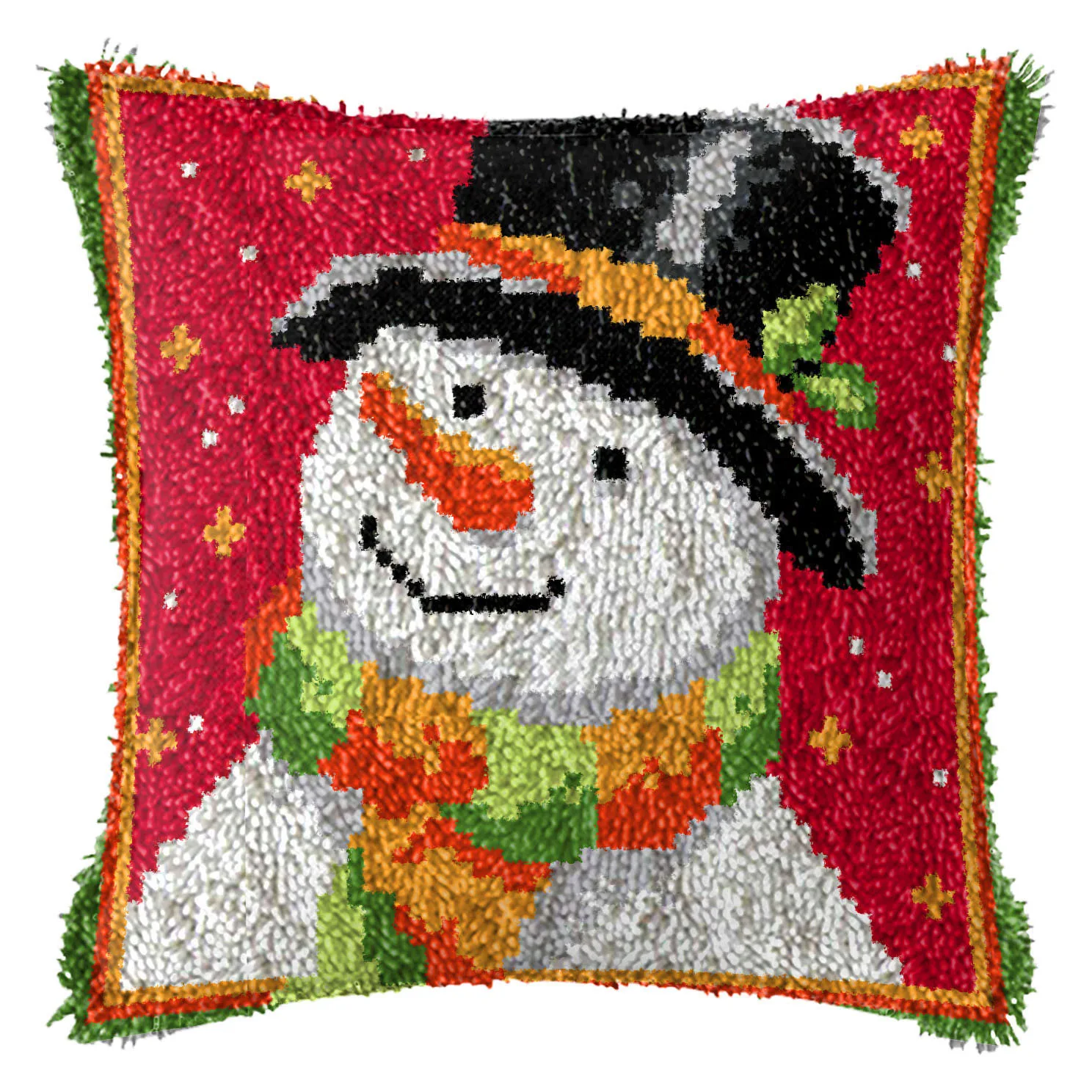 Christmas Snowman Latch Hook Cushion Klink Haak Kussen Handwerken Knooppakket Smyrna Pakket Kit | Дом и сад