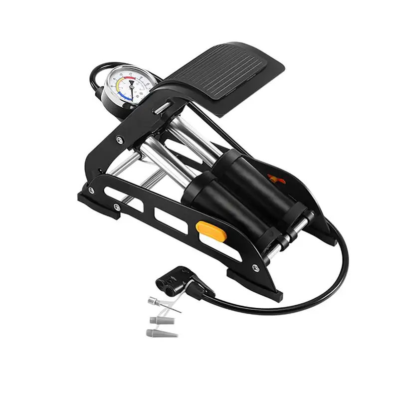 

Двойной цилиндр велосипед ножной насос Алюминий тело велосипеды пол воздушный насос ножной насос с 160PSI точный датчик давления