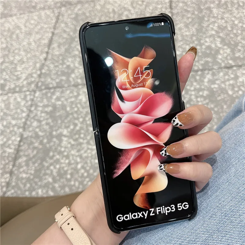 2022 Fashion Stripe Litchi Grain Cross Case for Samsung Galaxy Z Flip 4 3 Cover Anti-knock luxury leather Cases for Flip 3 Flip3