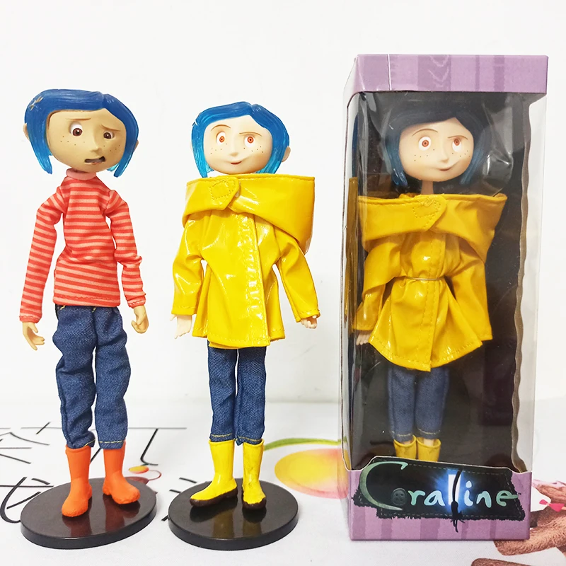 Кукла коралин NECA Coraline фигурка куклы секретная дверь дождевик и плащ экшн игрушки