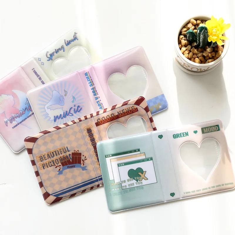 

CILICAP Interests and hobbies Collectibles Hollow heart-shaped album with one page and one card 3-inch Album Mini Album Sweet