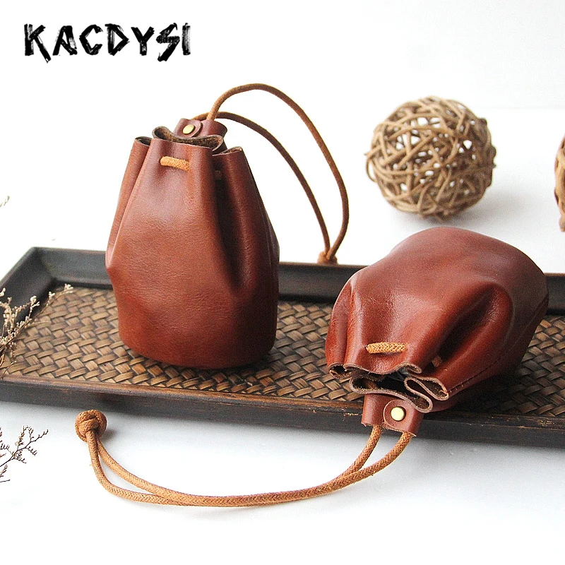 Маленькая монетница унисекс из натуральной кожи мини-кошелек для монет