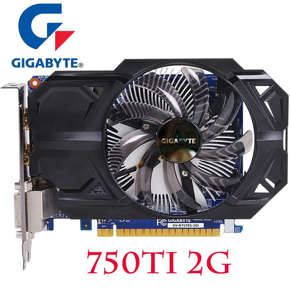 Оригинальная Видеокарта GIGABYTE GTX 750Ti 2 Гб 128 бит GDDR5 графическая карта для nVIDIA Geforce