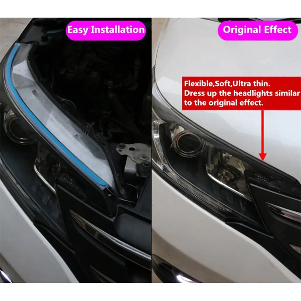 2 шт. Светодиодные DRL автомобильные дневные ходовые огни гибкая