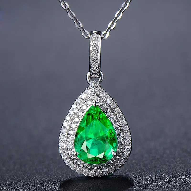 

S925 Sterling Silver Natural Jade Necklace Pendant for Women Fine Naszyjnik Bizuteria Emerald Pierscionki Silver 925 Jewelry