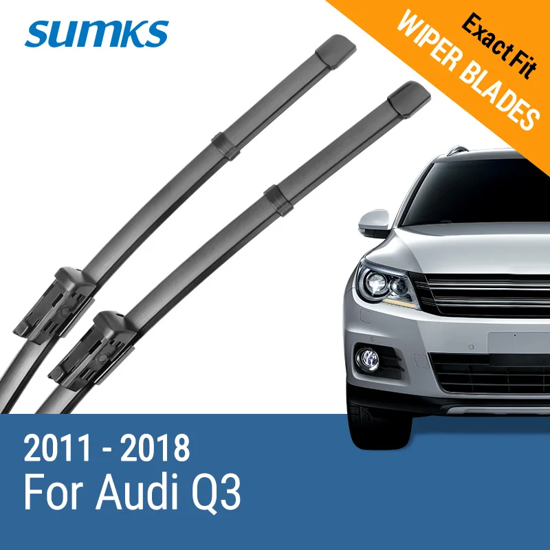 

SUMKS Wiper Blades for Audi Q3 24"& 20" Fit slim push button Arms 2011 2012 2013 2014 2015 2016 2017 2018