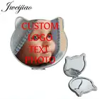 Индивидуальное индивидуальное косметическое зеркало JWEIJIAO в форме кошачьих ушей ручной работы, кожаное Дорожное портмоне, карманные зеркала NA01