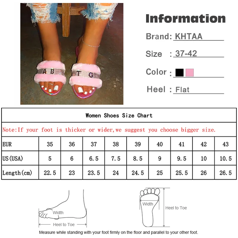 

Women Slippers Plush Furry Flat Shoes Woman Faux Fur Slides Ladies Fluffy Sandals Indoor Warm Comfortable Fashion Slippers New