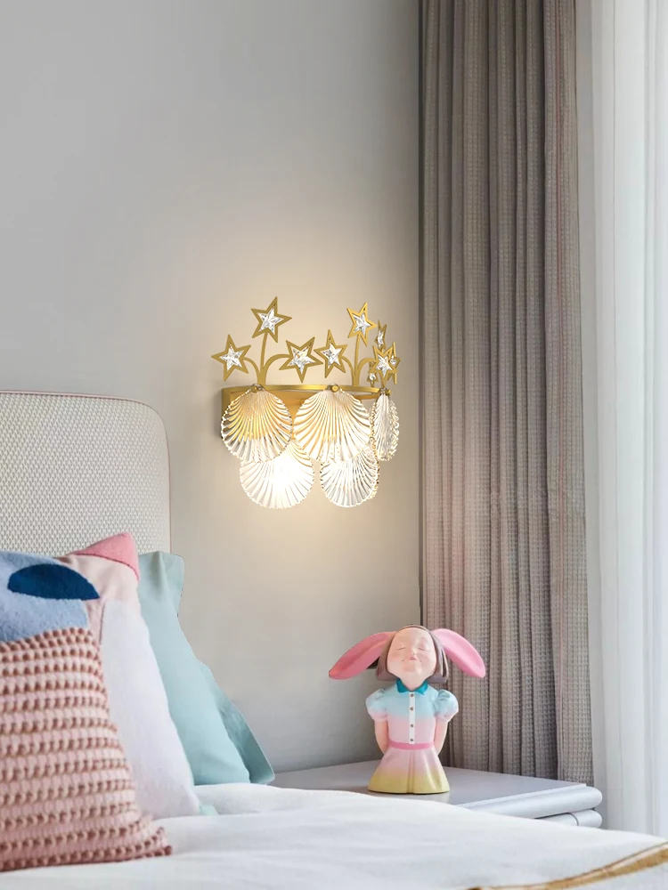Настенные лампы в скандинавском стиле со звездами и короной стеклянные