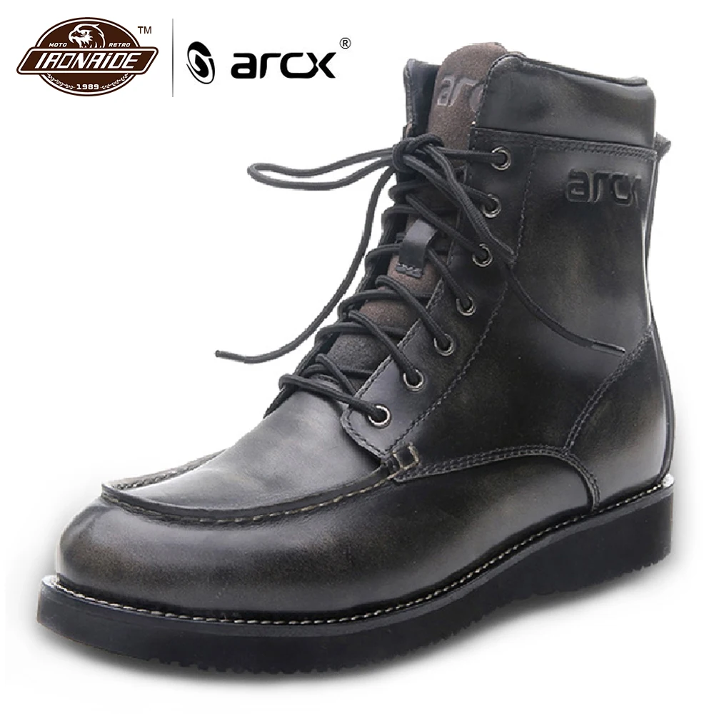 Мужские мотоциклетные ботинки ARCX водонепроницаемые винтажные сапоги для