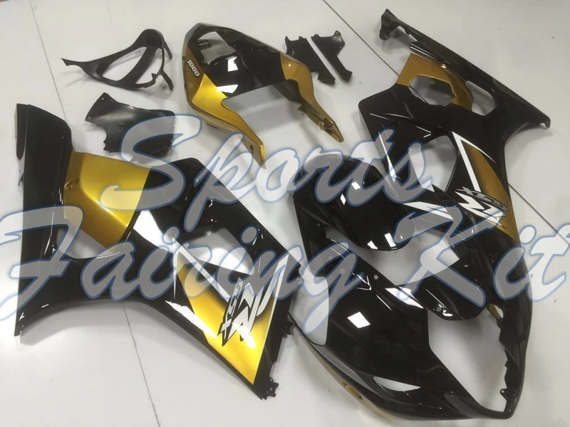 Обтекатель для GSXR 1000 2003 2004 K3 черный золотой бодикон боди Suzuki GSXR1000 04|Полные