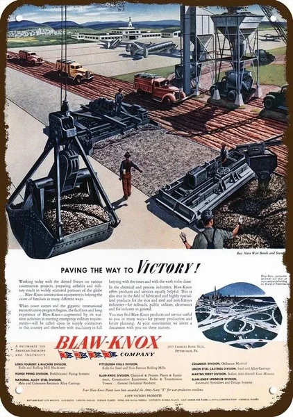 

1944 Blaw-knox Vintage Look Metal Sign Blaw Knox Airport Paving Equipment