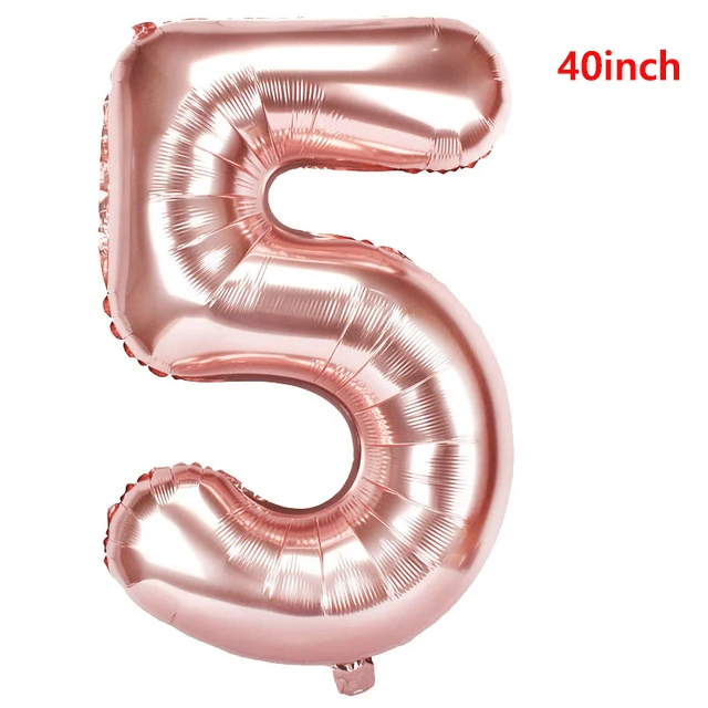 40inch Number 5 16 шт Розовый Золотой воздушный шар "Конфетти" детский душ девочка баллон гелия балоны DIY любовь свадьба день рождения шары украшения шары - Цвет: 40inch Number 5