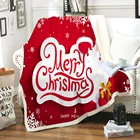 Рождественское одеяло с принтом Санта Клауса и лося, праздничное украшение для кровати, дивана, флисовое покрывало, теплое мягкое шерстяное утяжеленное одеяло