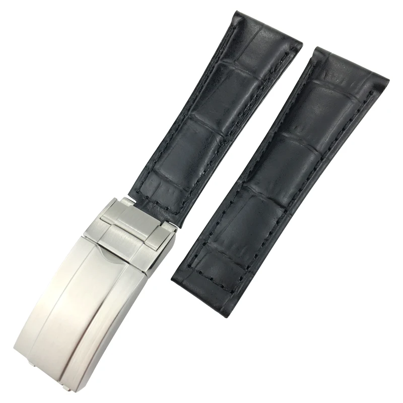 20mm Italian Cowhide Watch Strap Black Brown Combination Buckle Leather Watchband for Role Series Accessories Men | Наручные часы