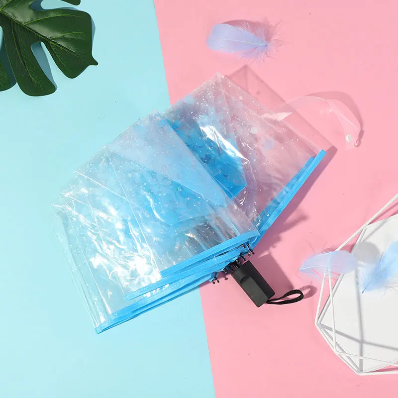 Автоматический прозрачный складной зонт водонепроницаемый универсальный