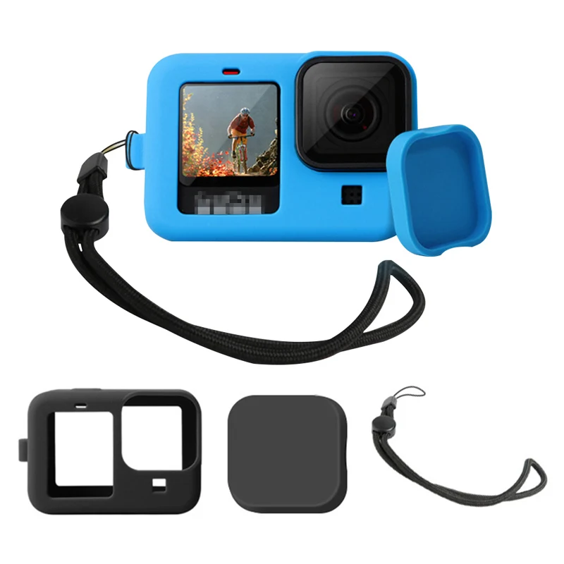 

Силиконовый чехол крышка объектива Крышка для Gopro Hero 9 защитный полный корпус ремешок для Gopro Hero 9 черный аксессуары для экшн-камеры