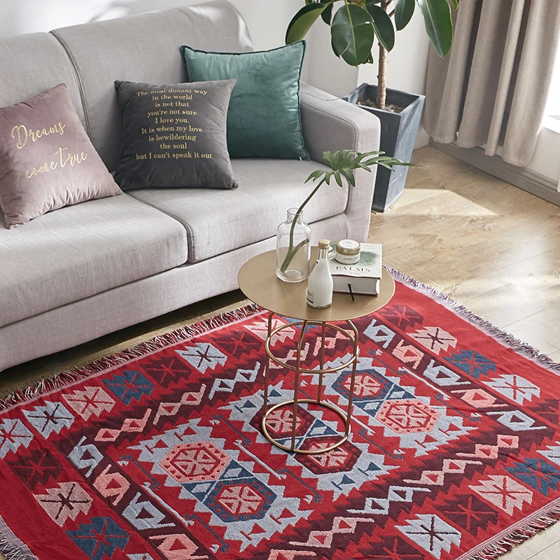 

Boho Geometric Knitted Blankets Ethnic Blanket Anti-Mite Throw Towel Sofa Decorative Bed Decor Tassel Wall Tapestry Covers