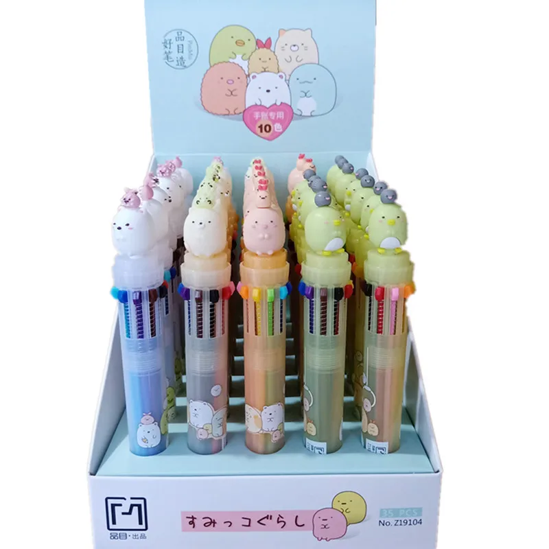 35 шт./лот кавайная шариковая ручка Sumikko Gurashi 10 цветов школьная и офисная
