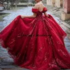 Красная Женская юбка с бусинами и стразами, милое платье для 16-летнего праздника