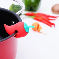 silicone pot clips supplies cute chili pan cover anti overflow rack kitchen prevent overflow lid holder shelf soup pot clip