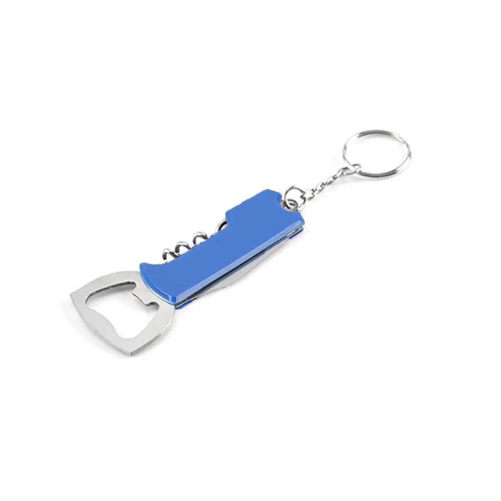 

Creative Wine Bottle Opener Keychain Steel Multifunctionial Opener Handle Beer Wine Wooden Portable Opener X9X0