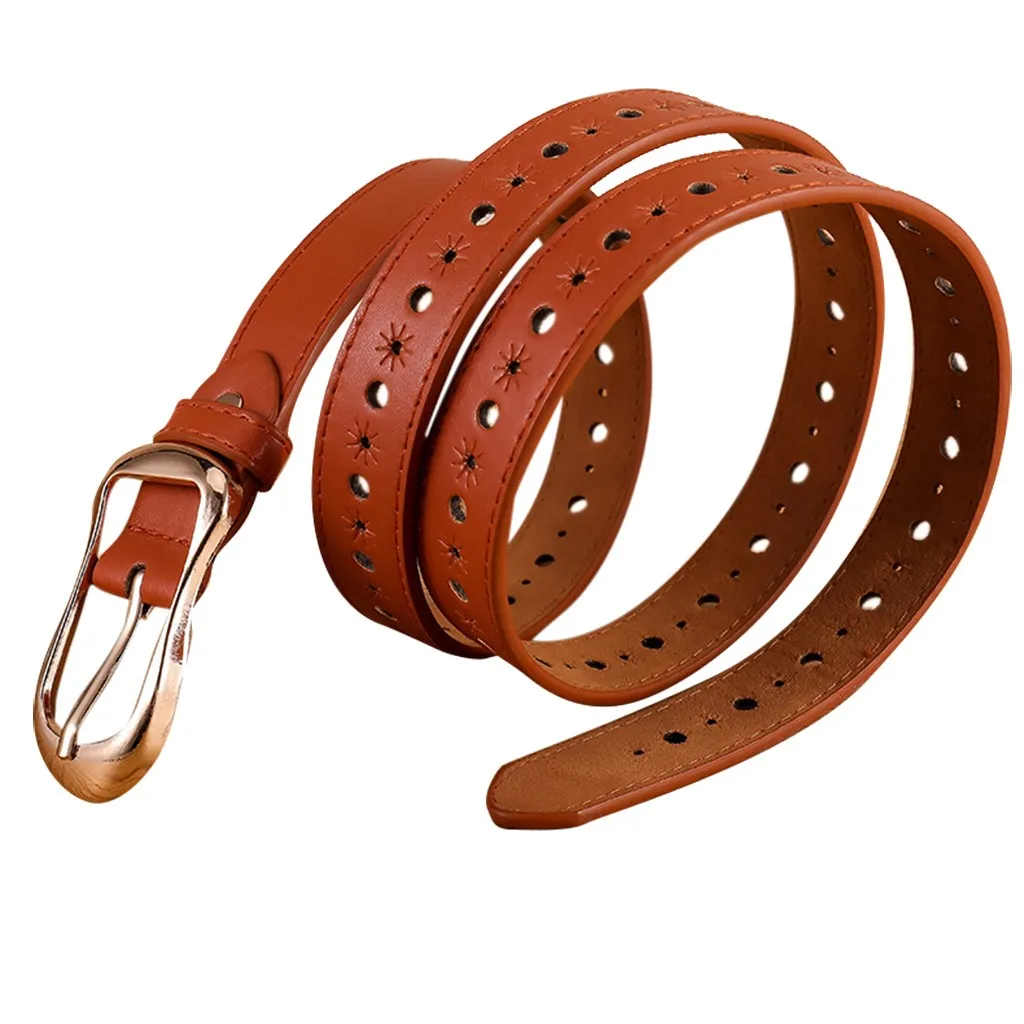 

fashion New Women leather Girdle Metal Buckle Pure Color Waistband Belt 2021 Daily wear gifts for girls New