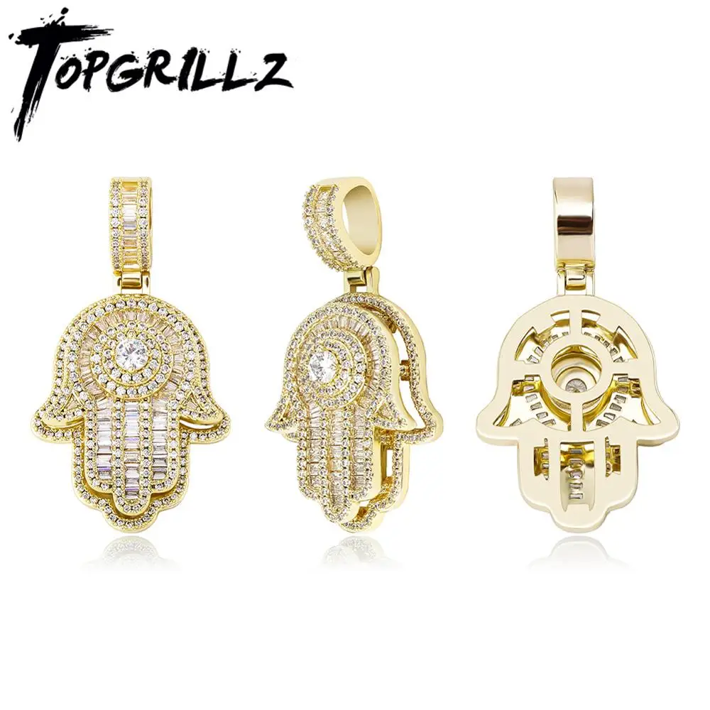 

TOPGRILLZ 2020 New Hand Pendant Necklace With 4MM Tennis Chain High Quality Micro Pave Iced Out Cubic Zirconia Hip Hop Jewelry