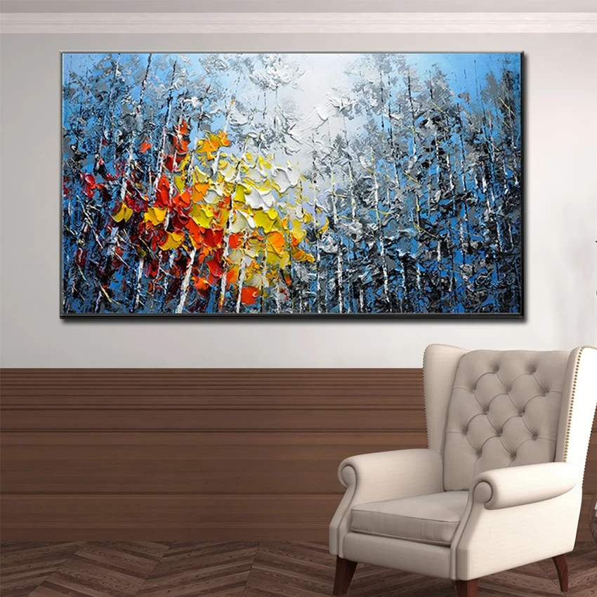 Объемный толстый нож картина маслом в лесу для холста ручной работы дерево холст