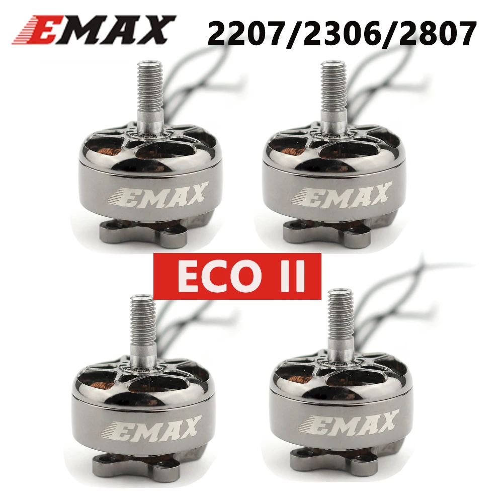 4 шт./лот Emax ECO II Series 2207 2306 2807 бесщеточный двигатель 3-6S 1500 кв K для гоночного дрона на