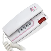 wall mountable trimline corded phone with calling light mute pause redail cute cat desktop telephone for home office