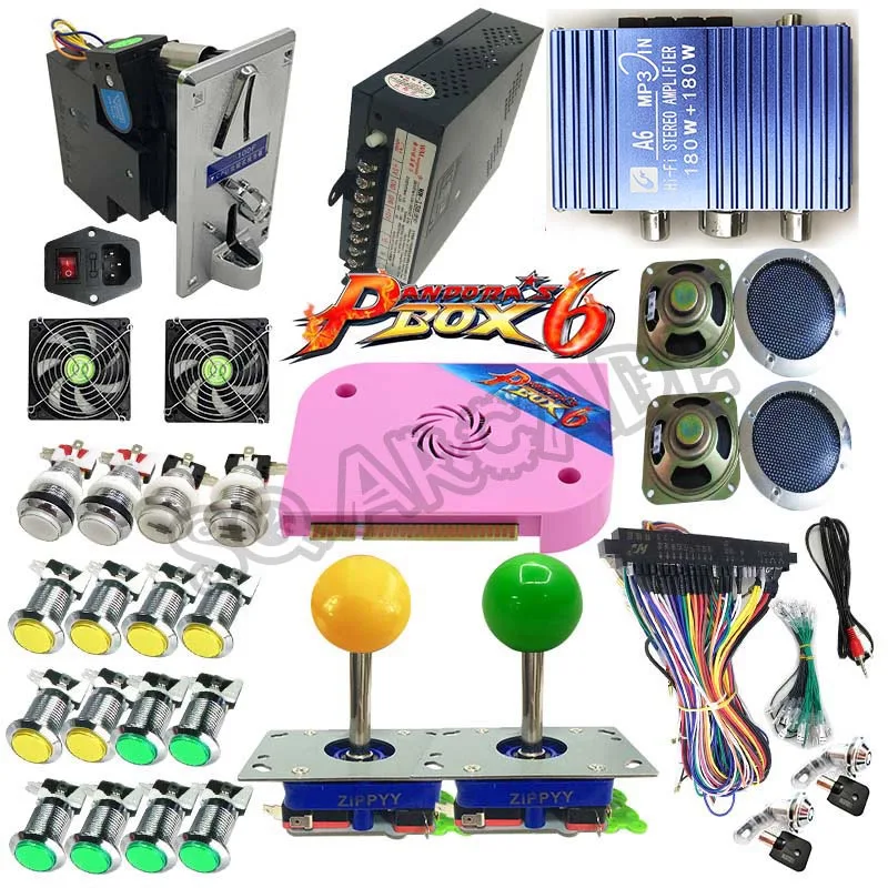 Новейшие аркадные комплекты DIY Pandora Box 6 Plus 1300 в 1 CGA/VGA/HDMI выход с аркадными кнопками