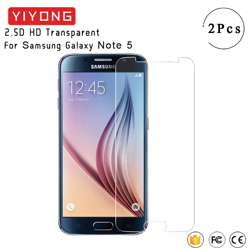 YIYONG 2.5D прозрачный класс для Samsung Galaxy Note 5 Note5 закаленное стекло Защита экрана S7 S6 S5 S