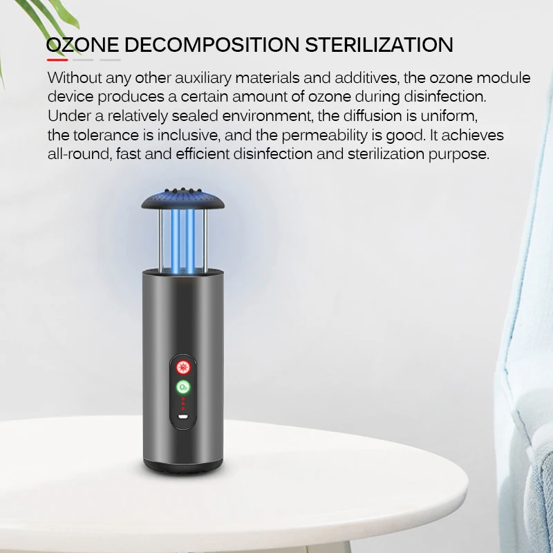 

AOZBZ New Mini Car Sterilization Lamp Negative Ion Ozone Disinfection Lamp Portable UV Germicidal Lamp Low Noise