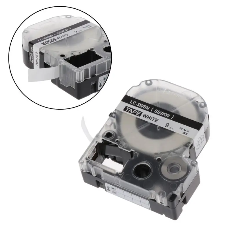 

2022 New Black on White Label Tape Compatible Label Tapes 9mm for LW-300 LW-400