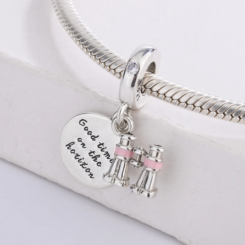 

Fit Original Charm Bracelet 925 Sterling Silver Telescope Bead Charms Fashion Woman Jewelry DIY Making For Pandora